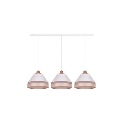 Duolla - Lámpara colgante AVIGNON 3xE27/15W/230V blanco/beige