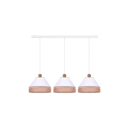 Duolla - Lámpara colgante AVIGNON 3xE27/15W/230V blanco/marrón