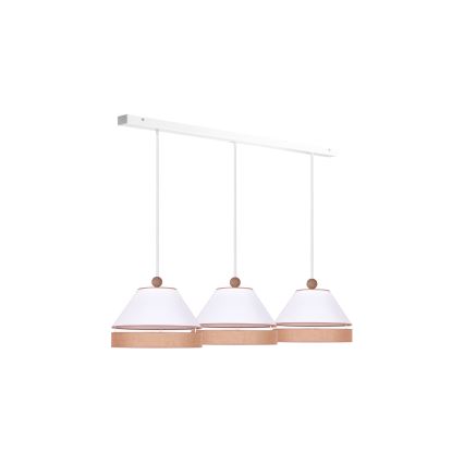 Duolla - Lámpara colgante AVIGNON 3xE27/15W/230V blanco/marrón