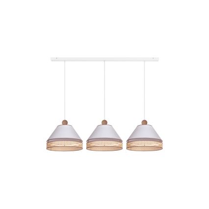 Duolla - Lámpara colgante AVIGNON 3xE27/15W/230V blanco/ratán