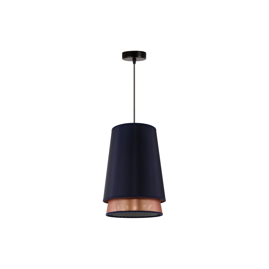 Duolla - Lámpara colgante BELL SHINY 1xE27/15W/230V diá. 25 cm azul/cobre