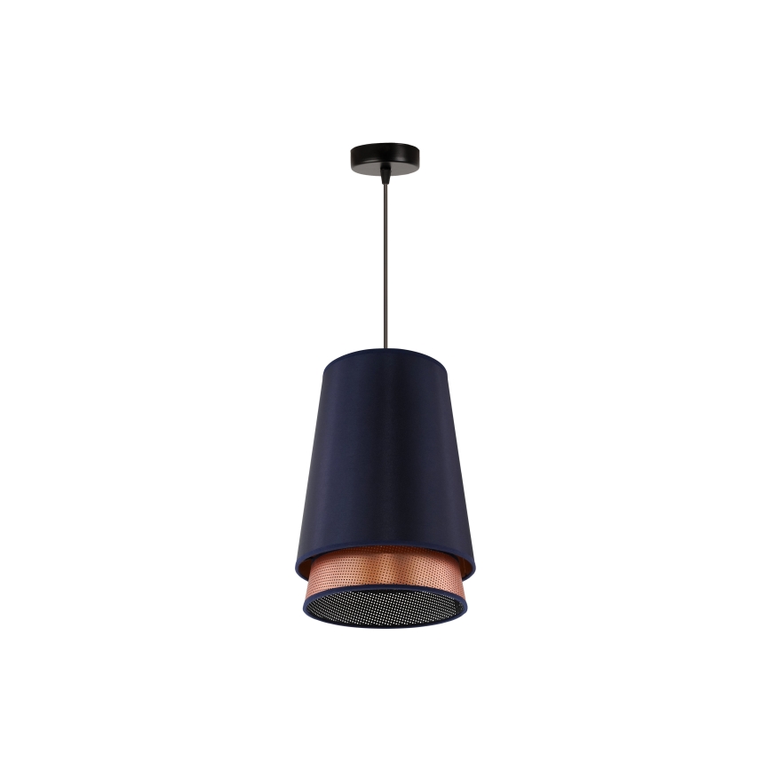 Duolla - Lámpara colgante BELL SHINY 1xE27/15W/230V diá. 25 cm azul/cobre