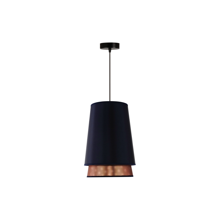 Duolla - Lámpara colgante BELL SHINY 1xE27/15W/230V diá. 25 cm azul/cobre