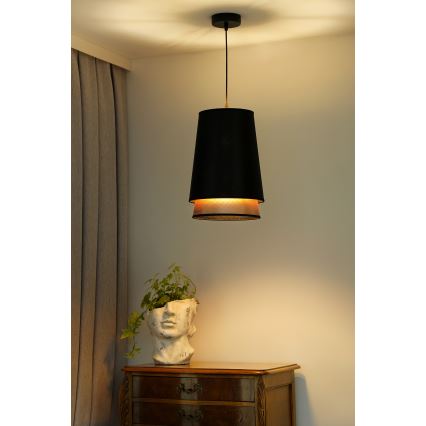 Duolla - Lámpara colgante BELL SHINY 1xE27/15W/230V diá. 25 cm negro/cobre