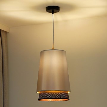 Duolla - Lámpara colgante BELL SHINY 1xE27/15W/230V diá. 25 cm plata/negro