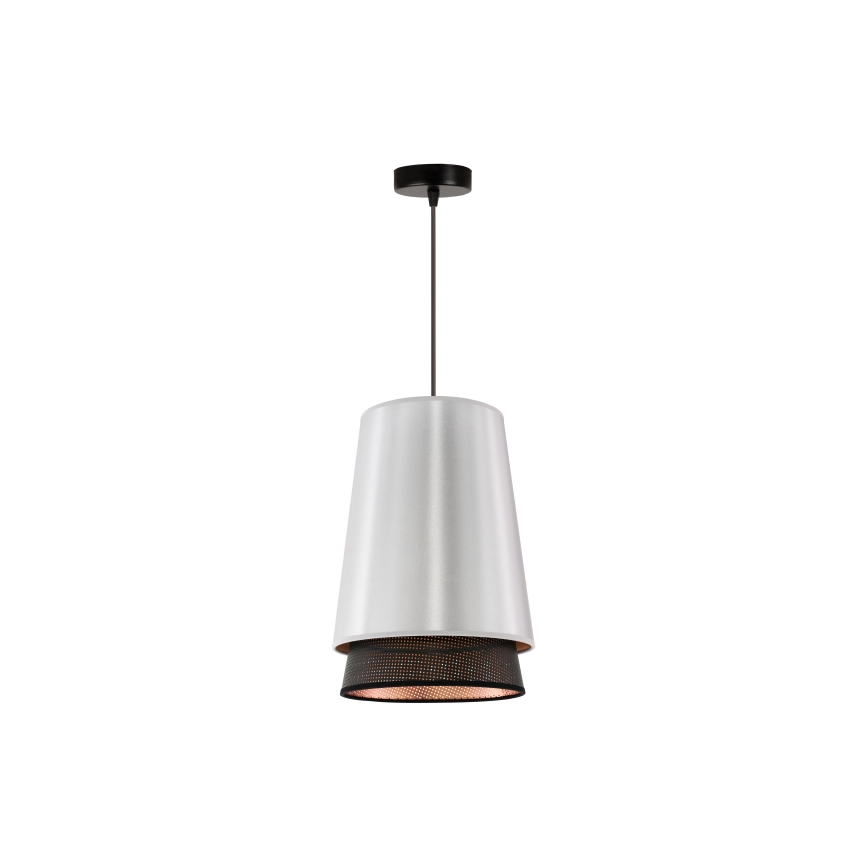 Duolla - Lámpara colgante BELL SHINY 1xE27/15W/230V diá. 25 cm plata/negro