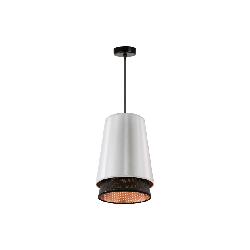 Duolla - Lámpara colgante BELL SHINY 1xE27/15W/230V diá. 25 cm plata/negro