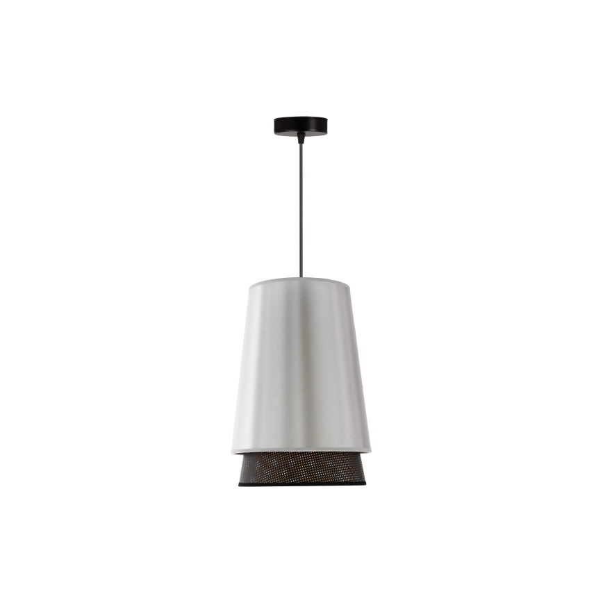 Duolla - Lámpara colgante BELL SHINY 1xE27/15W/230V diá. 25 cm plata/negro