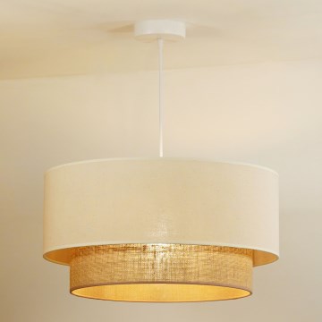 Duolla - Lámpara colgante BOHO 1xE27/15W/230V beige/marrón