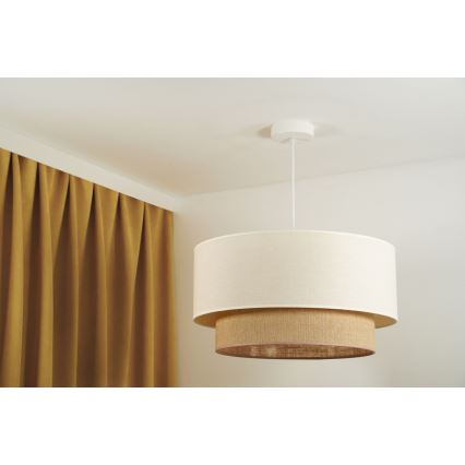 Duolla - Lámpara colgante BOHO 1xE27/15W/230V beige/marrón
