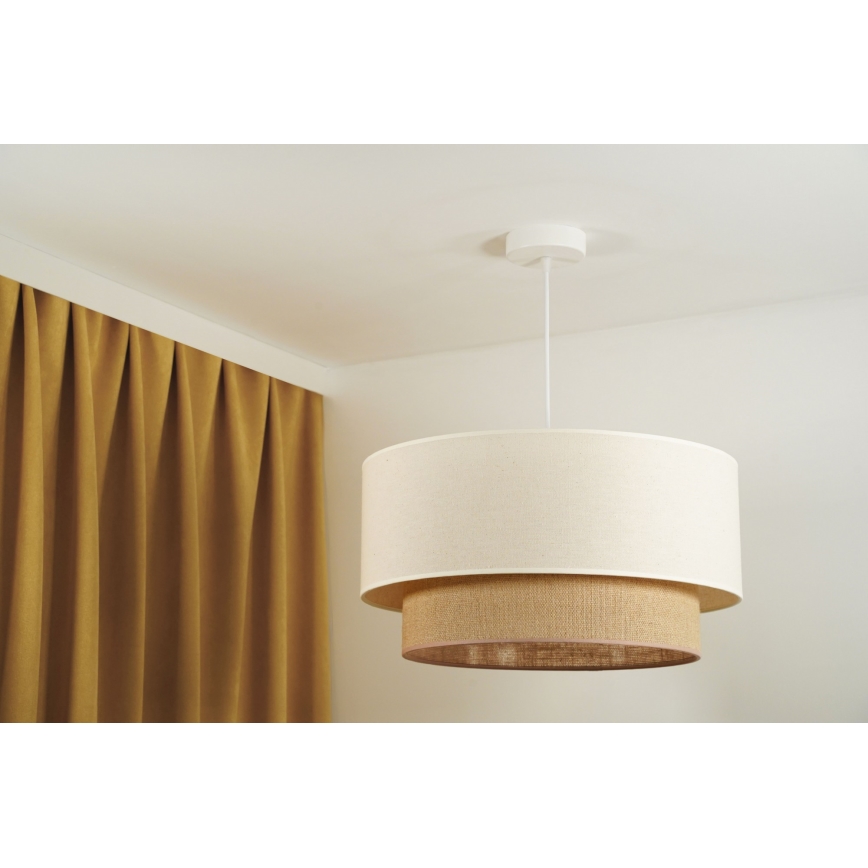 Duolla - Lámpara colgante BOHO 1xE27/15W/230V beige/marrón