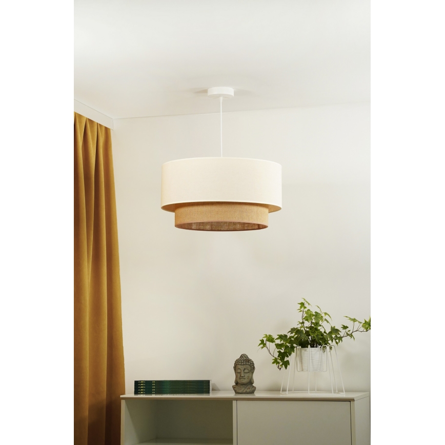 Duolla - Lámpara colgante BOHO 1xE27/15W/230V beige/marrón