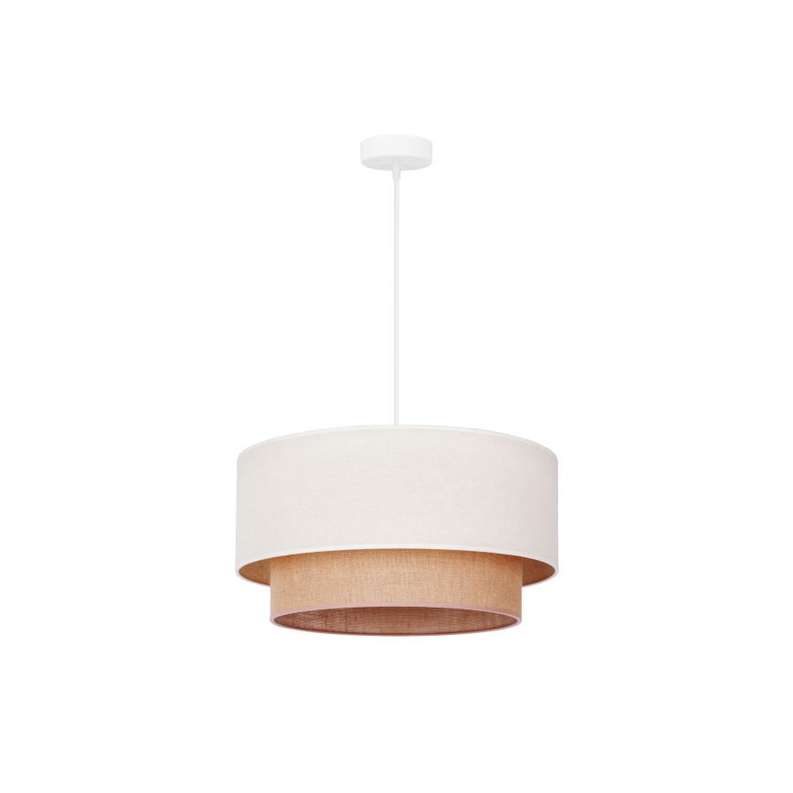 Duolla - Lámpara colgante BOHO 1xE27/15W/230V beige/marrón