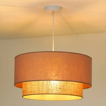 Duolla - Lámpara colgante BOHO 1xE27/15W/230V diá. 45 cm beige/marrón