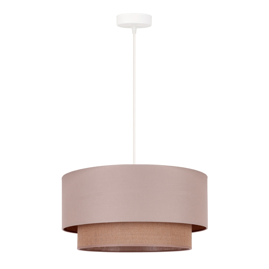 Duolla - Lámpara colgante BOHO 1xE27/15W/230V diá. 45 cm beige/marrón