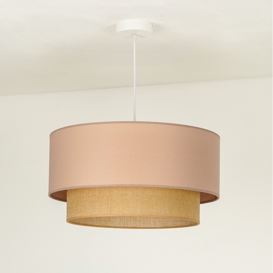Duolla - Lámpara colgante BOHO 1xE27/15W/230V diá. 45 cm beige/marrón