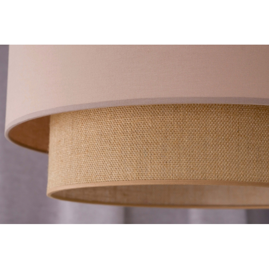 Duolla - Lámpara colgante BOHO 1xE27/15W/230V diá. 45 cm beige/marrón