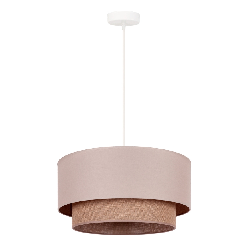 Duolla - Lámpara colgante BOHO 1xE27/15W/230V diá. 45 cm beige/marrón