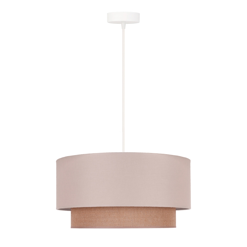 Duolla - Lámpara colgante BOHO 1xE27/15W/230V diá. 45 cm beige/marrón