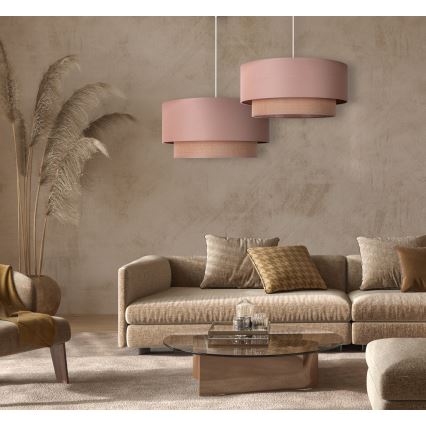 Duolla - Lámpara colgante BOHO 1xE27/15W/230V diá. 45 cm beige/marrón