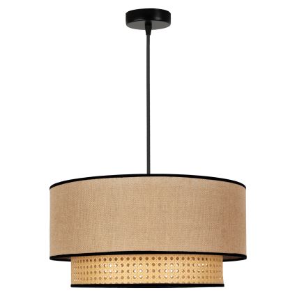 Duolla - Lámpara colgante BOHO 1xE27/15W/230V diá. 45 cm beige/ratán