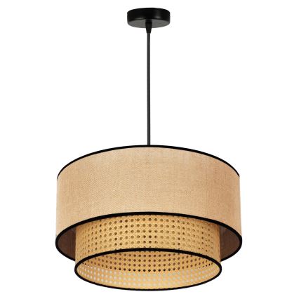Duolla - Lámpara colgante BOHO 1xE27/15W/230V diá. 45 cm beige/ratán