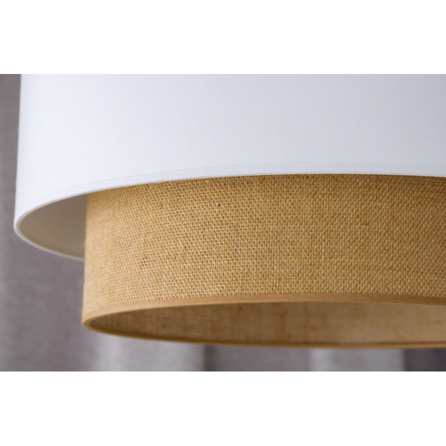 Duolla - Lámpara colgante BOHO 1xE27/15W/230V diá. 45 cm blanco/marrón