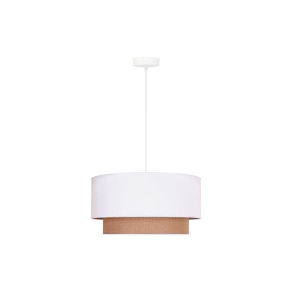 Duolla - Lámpara colgante BOHO 1xE27/15W/230V diá. 45 cm blanco/marrón