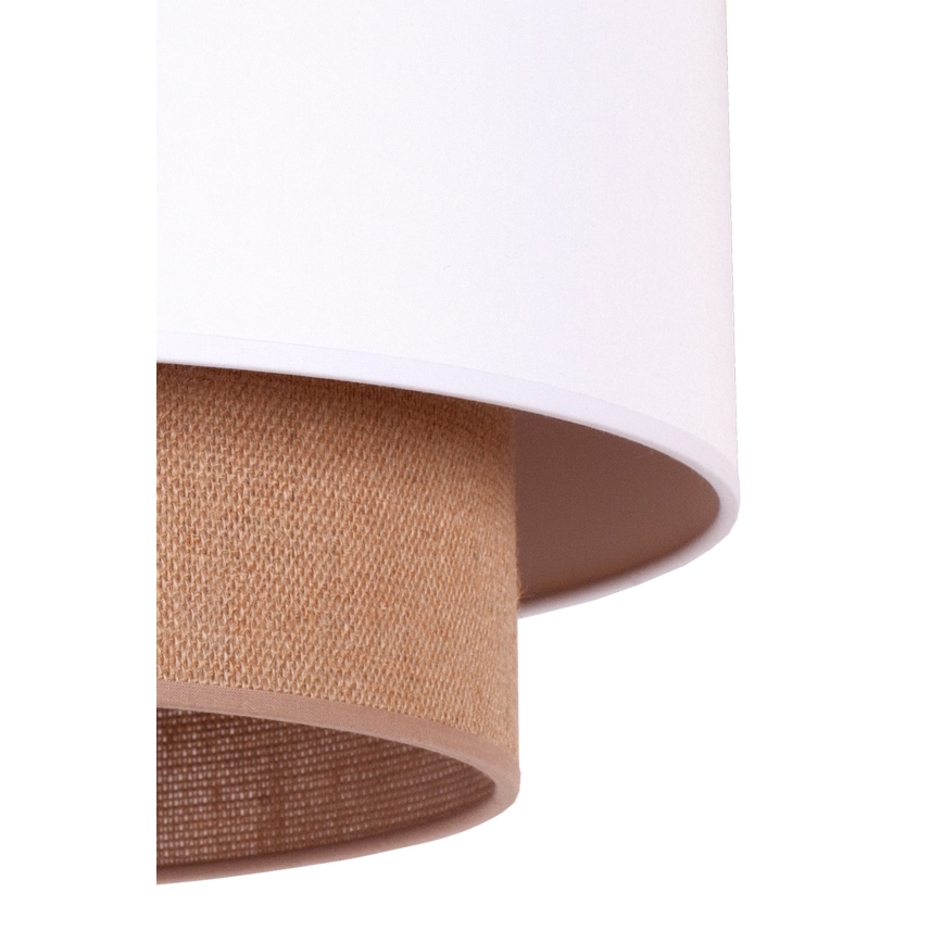 Duolla - Lámpara colgante BOHO 1xE27/15W/230V diá. 45 cm blanco/marrón
