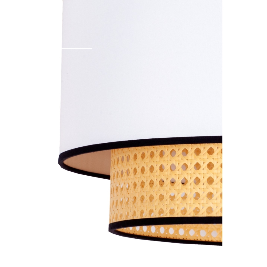 Duolla - Lámpara colgante BOHO 1xE27/15W/230V diá. 45 cm blanco/ratán