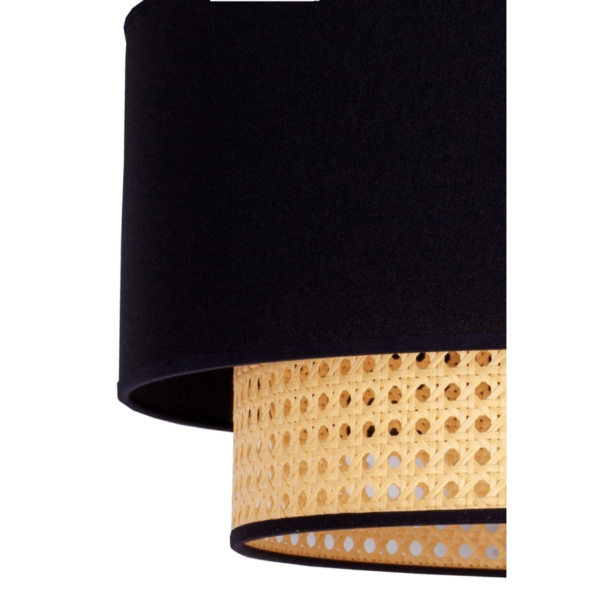Duolla - Lámpara colgante BOHO 1xE27/15W/230V diá. 45 cm negro/ratán