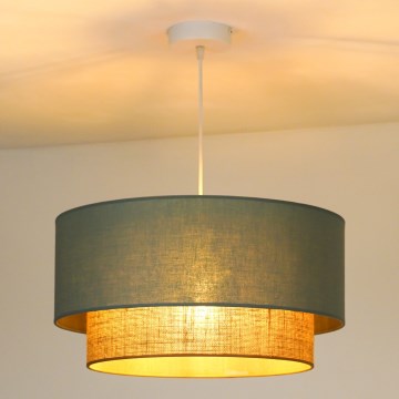 Duolla - Lámpara colgante BOHO 1xE27/15W/230V diá. 45 cm verde/marrón
