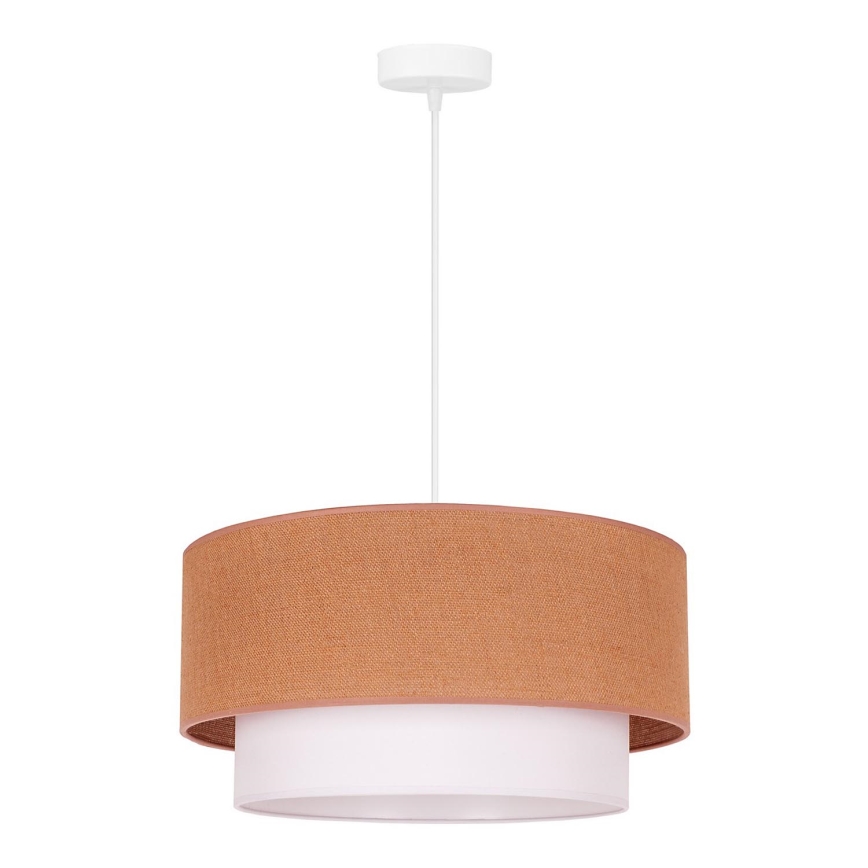 Duolla - Lámpara colgante BOHO 1xE27/40W/230V diá. 45 cm beige/blanco