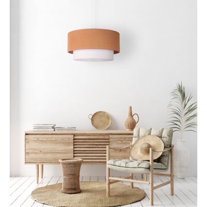 Duolla - Lámpara colgante BOHO 1xE27/40W/230V diá. 45 cm beige/blanco