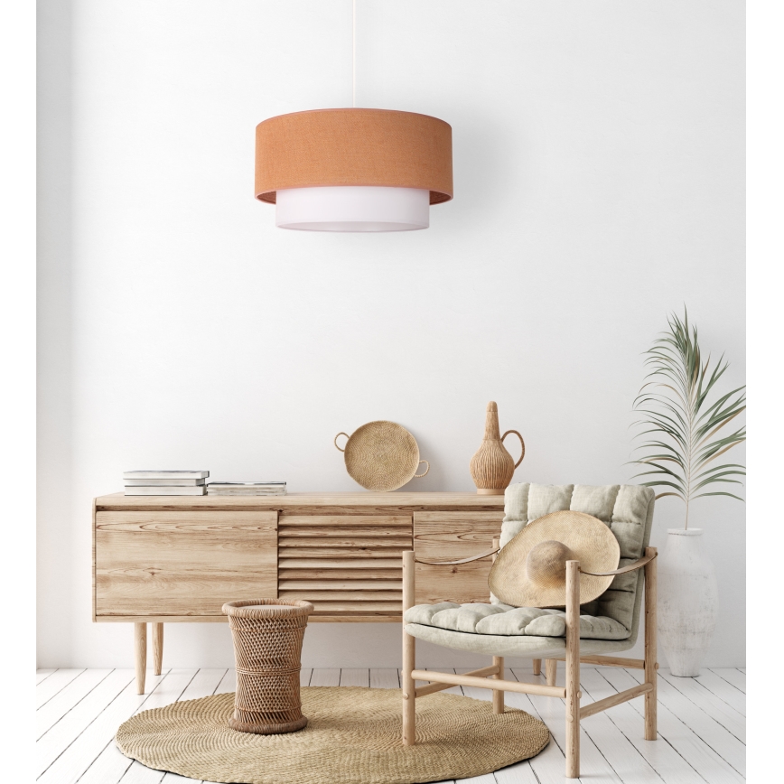 Duolla - Lámpara colgante BOHO 1xE27/40W/230V diá. 45 cm beige/blanco