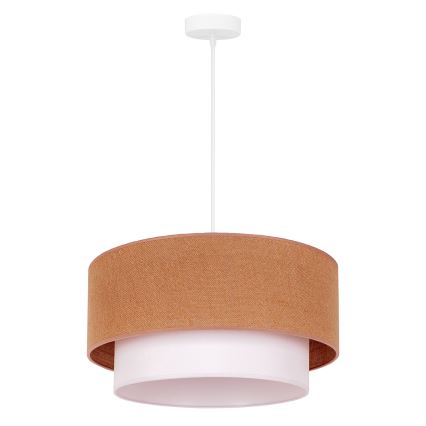 Duolla - Lámpara colgante BOHO 1xE27/40W/230V diá. 45 cm beige/blanco