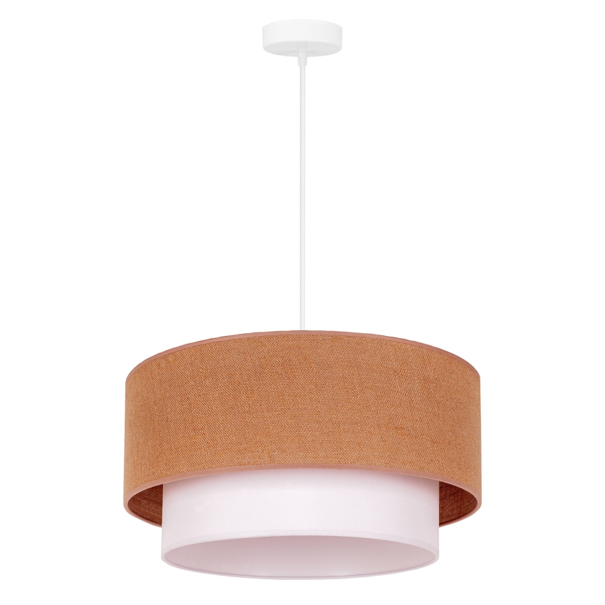 Duolla - Lámpara colgante BOHO 1xE27/40W/230V diá. 45 cm beige/blanco