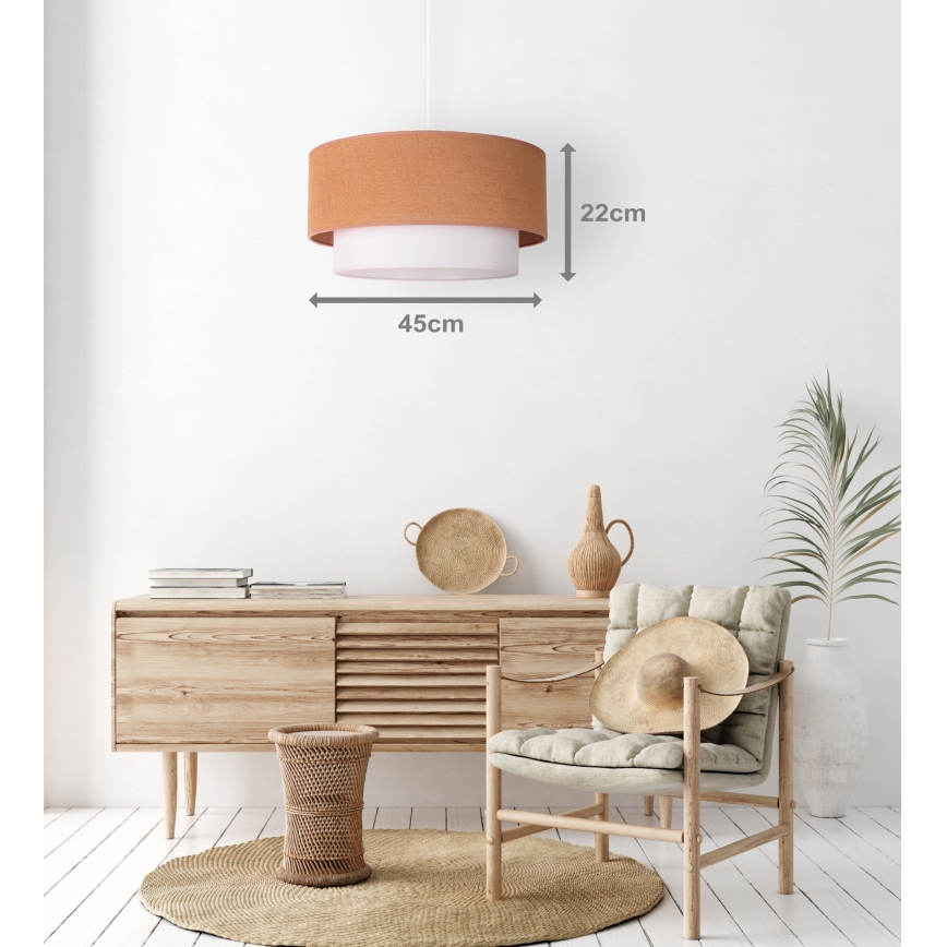 Duolla - Lámpara colgante BOHO 1xE27/40W/230V diá. 45 cm beige/blanco