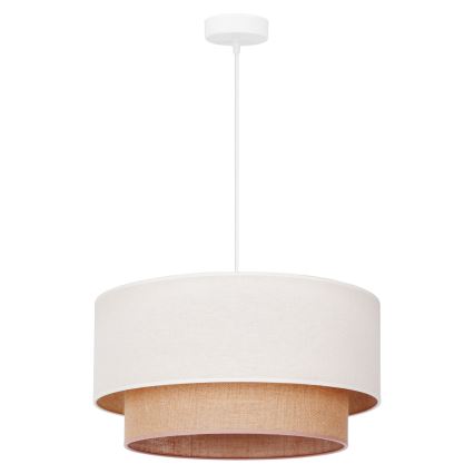 Duolla - Lámpara colgante BOHO 1xE27/40W/230V diá. 45 cm color crema/marrón