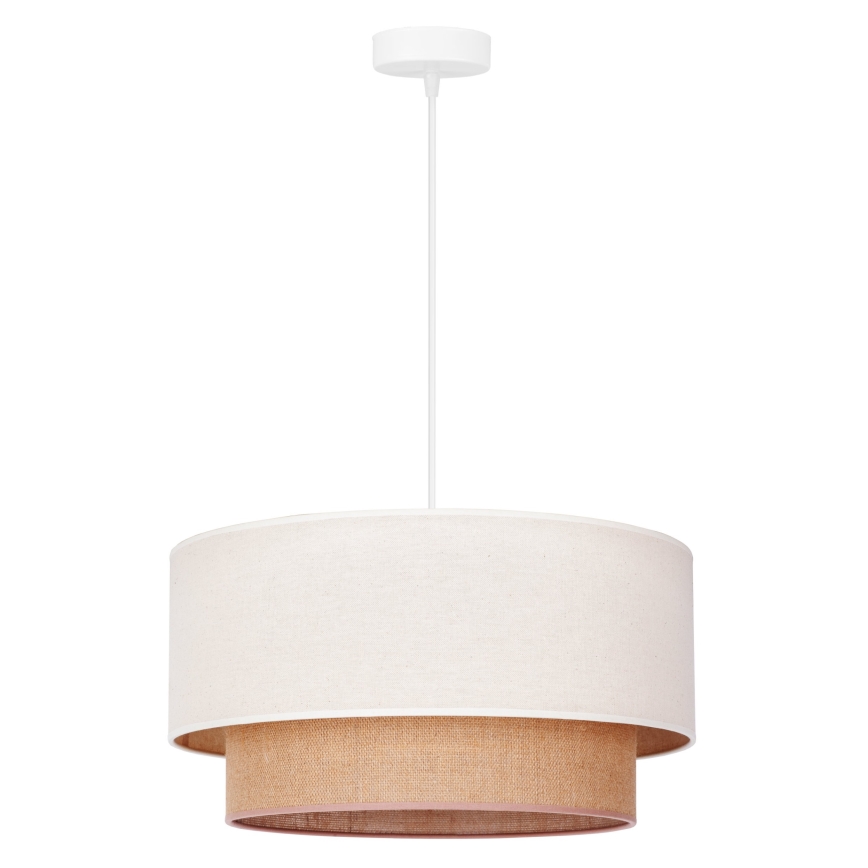 Duolla - Lámpara colgante BOHO 1xE27/40W/230V diá. 45 cm color crema/marrón