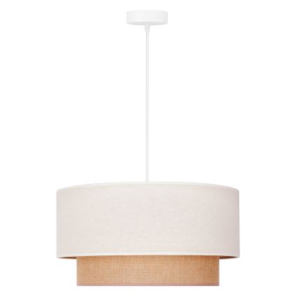 Duolla - Lámpara colgante BOHO 1xE27/40W/230V diá. 45 cm color crema/marrón