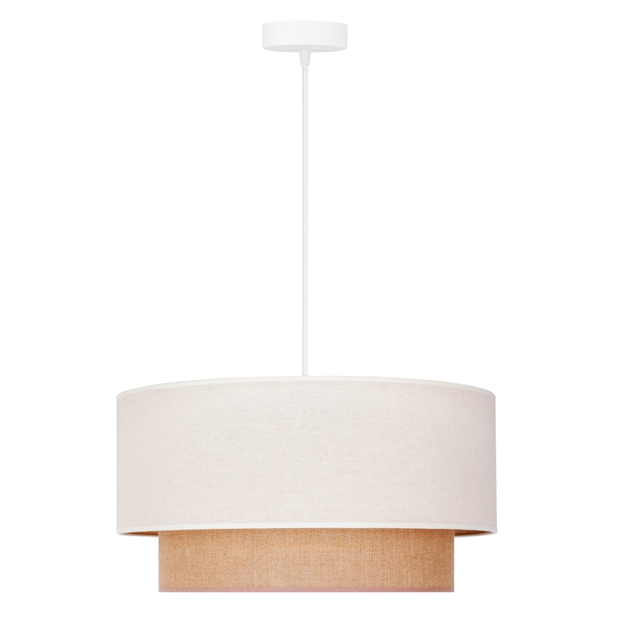 Duolla - Lámpara colgante BOHO 1xE27/40W/230V diá. 45 cm color crema/marrón