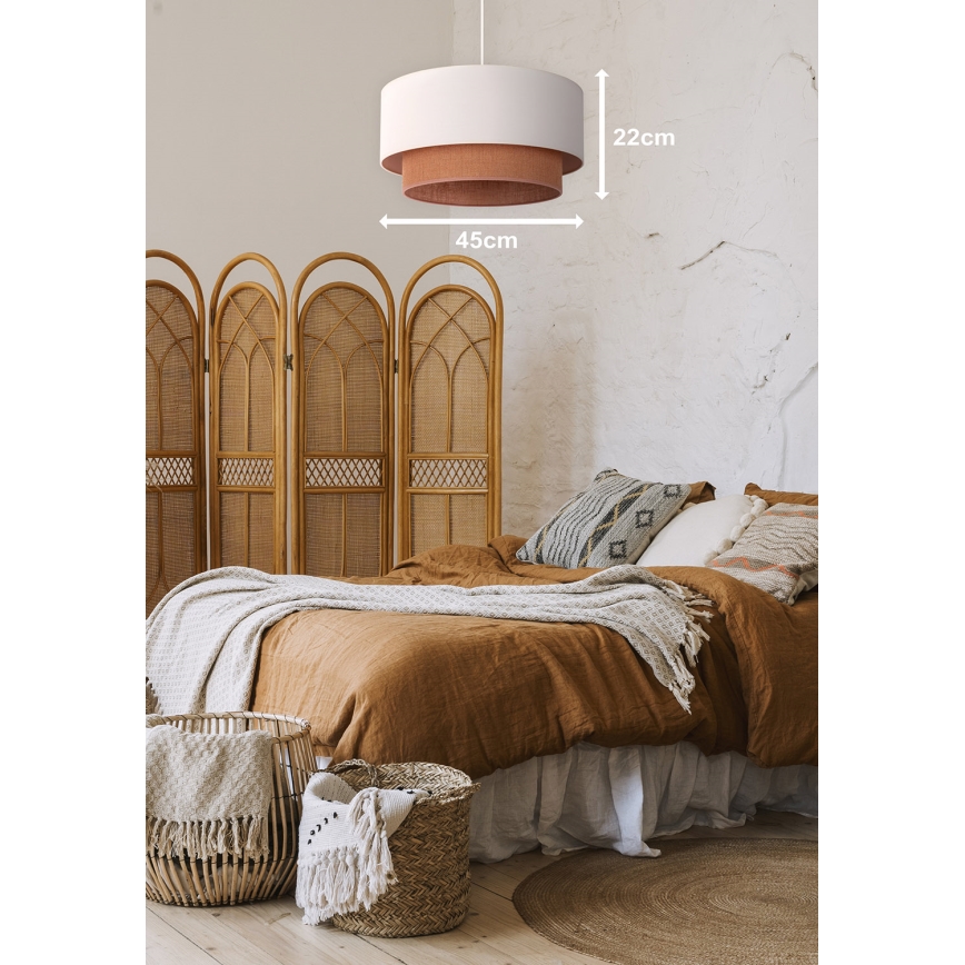 Duolla - Lámpara colgante BOHO 1xE27/40W/230V diá. 45 cm color crema/marrón