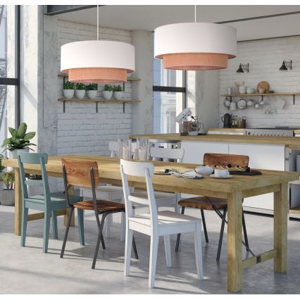 Duolla - Lámpara colgante BOHO 2xE27/15W/230V beige/marrón