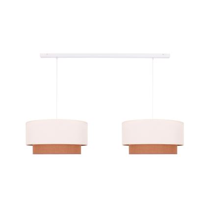 Duolla - Lámpara colgante BOHO 2xE27/15W/230V beige/marrón