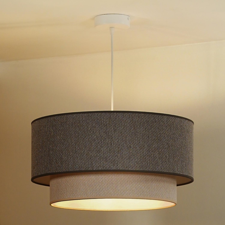 Duolla - Lámpara colgante BOHO ECO RECYCLING 1xE27/15W/230V diá. 45 cm marrón/color crema