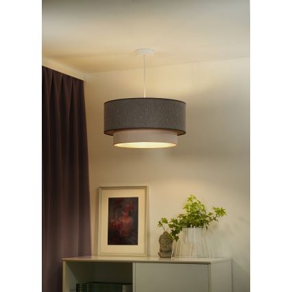 Duolla - Lámpara colgante BOHO ECO RECYCLING 1xE27/15W/230V diá. 45 cm marrón/color crema