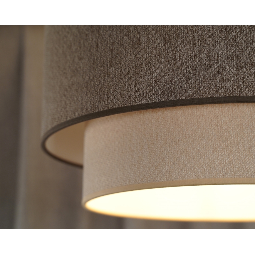 Duolla - Lámpara colgante BOHO ECO RECYCLING 1xE27/15W/230V diá. 45 cm marrón/color crema