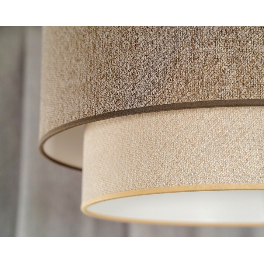 Duolla - Lámpara colgante BOHO ECO RECYCLING 1xE27/15W/230V diá. 45 cm marrón/color crema