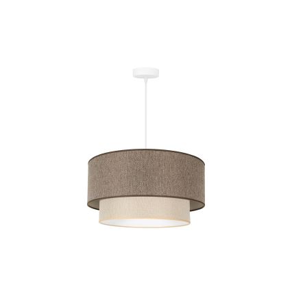 Duolla - Lámpara colgante BOHO ECO RECYCLING 1xE27/15W/230V diá. 45 cm marrón/color crema
